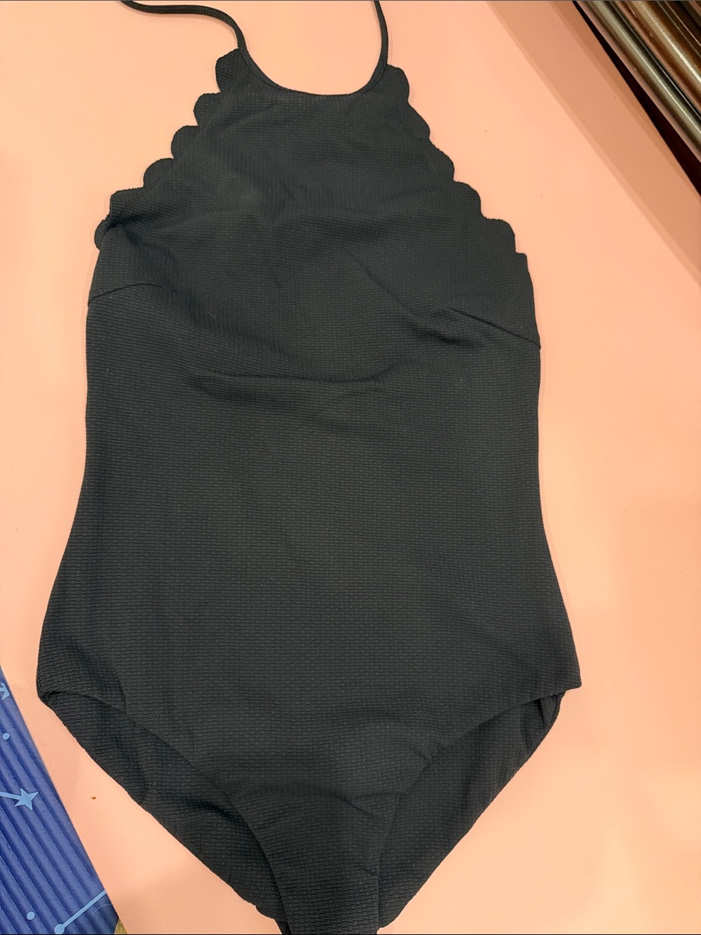 Black Scallop One-Piece Swimsuit -